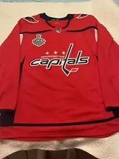 Washington Capitals Adidas Hockey Jersey Size 54 2018 Stanley Cup Please Read!