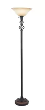 Deco 79 Metal Floor lamp Torchiere, 15 x 15 x 70, Black