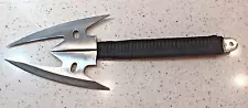 Vintage Fantasy Battle Axe/ 440 Stainless Steel/ Braided Fabric Handle/ 18" O.A.