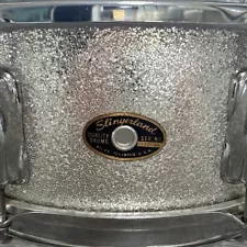 VINTAGE SLINGERLAND SNARE DRUM SERIAL # 226204 Niles IL Silver Metallic Glitter