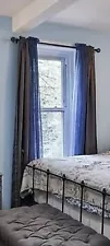 Set Of 4 Silver-Grey Curtains Drapes For Bedroom 30x82 Inch