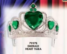 Silver With Emerald Gem Stones Plastic Tiara