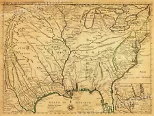 1718 North America Vintage Historic Map - 20x28