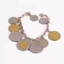 Sterling Silver Bracelet with Italian Lira Coins