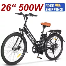 500W Electric Bike for Sale Adults 26" Commuter Ebike Cruiser Electric Bicycle