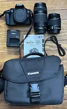 Canon Eos Rebel T6 DS126621 Digital Camera with 18-55mm & 75-300mm Lens! Tested!