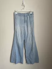 Pilcro Jeans 27 The Letter Press Wide Leg High Waist Cotton Linen Bell Bottom