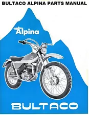 BULTACO Cemoto ALPINA PARTS DIAGRAM MANUAL 100pg for Motorcycle Repair & Service