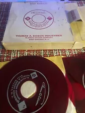 Set Of Edison Diamond Discs Red Flexidisc 7"- Voicewriter - Thomas A Edison Inc