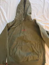 Supreme Compact Logo Hoodie (sz. L) Dark Olive USED FW17