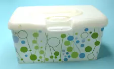 Huggies Baby Wipes EMPTY Container Pop Up Lid Refillable Blue/Green Dots