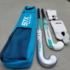 STX 2 Field Hockey Sticks 35" XPR & 30" SURGEON, Carrying Bag, Pads STX Air Hock