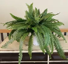 2 Nearly Natural Artificial Boston Fern 48-in Indoor Plastic Green