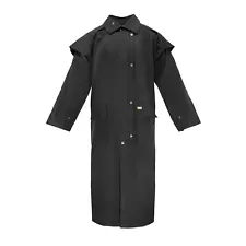 Unisex Lightweight Western Oilskin Waterproof Long Duster Coat Workwear