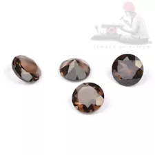 9mm Natural Brwon Smoky quartz Round Cut loose Gemstone for sale lots - 5 Pcs