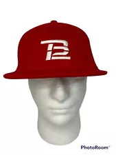 Tom Brady TB12 Hat Cap Red White Wool Blend 210 Fitted Adult 6 7/8- 7 1/4