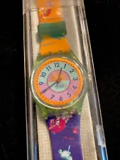 Swatch Watch Baseball Rugby Vintage 1991 NWT 80s 90s Multicolor New Old stock