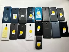 LOT of 17 ZTE Motorola LG Samsung Nokia Smartphone Cricket Network Locked Black