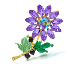 Fashion Flower Pearl Enamel Crystal Brooch Pin Corsage DIY Bouquet Women Jewelry