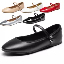 Women Mary Jane Flat Shoes Ankle Strap Close Toe Casual Office Ballet Flat Shoes