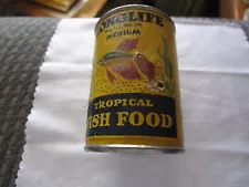 Longlife Brand Medium Tropical Fish Food Tin One Ounce Harcord Jersey City NJ