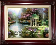 Thomas Kinkade Garden of Prayer 18x24 S/N Oil on Canvas Painting