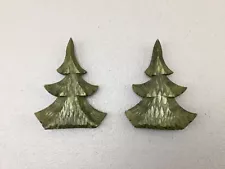 Set of Two Decorative Wooden Pine Tree For Cuckoo Clocks ( 4” Tall )