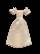 Mattel Barbie White Wedding Dress Pink Roses Collar Dress VTG 90’s Purple Label