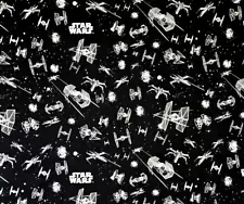 STAR WARS Fabric Black & White 35X43 Inches Cotton