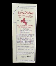 VINTAGE 1974 EVEL KNIEVEL SNAKE RIVER CANYON JUMP TICKET!