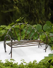 Miniature Dollhouse FAIRY GARDEN Rustic Antiqued Metal Vine Bench ~Buy 3 Save $6