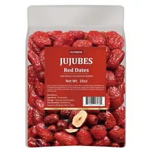 Premium Jujube Red Dates 1Lb/453G,Selected Dried Fruit,Big & Delicious,100% Nat