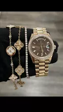 Rose Gold Rolex Presidential VVS Diamond Bezel PASS TESTER