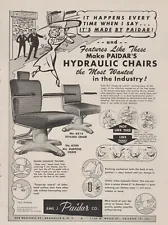 1954 Paidar Barber/Beauty Shop Equipment - Hydraulic Chair -Cartoon Art Print Ad