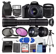 SALE OFF! Canon EOS 2000D, Rebel T7 DSLR Camera with 18-55mm Lens +(34PC Bundle)