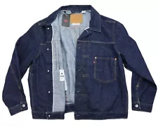 Levi's Premium Type I Denim Jacket Selvedge Trucker Men's Sizes S-XXL Dark Wash