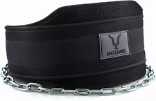 JAG GEARS Dip Belt for Body Building, with 36 Inches SS Chain for weight Lifting