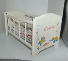 1957 VOGUE GINNETTE BABY DOLL CRIB BED WOOD BEDROOM FURNITURE for an 8/9" doll