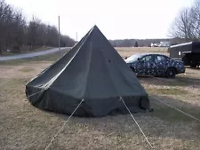 MILITARY SURPLUS 5 MAN M-1950 ARCTIC TENT 13x13 ARMY- NO LINER -NO POLE--DAMAGED