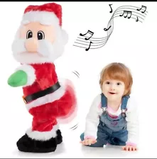 Musical Christmas Twerking Santa Claus Doll Twisted Hip Dancing 14 Inches.