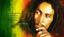 Bob Marley Life Quote Reggae Music Large Wall Art Framed Canvas Picture 20x30"