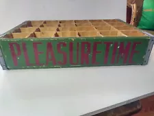 Rare HTF Pleasure Time Soda Wood Box Coke Crate