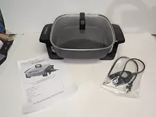 West Bend 72216 Square Electric Skillet with Non Stick Frying Pan Clear Lid Nice