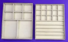 Lot of 2 Gold Stackable Jewelry Cases Display Trays Excellent Condition SALE!