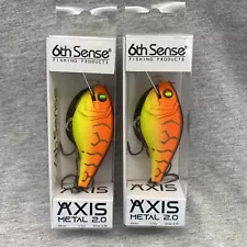 (2) 6th Sense AXIS Metal 2.0 Fishing Crankbait TIGER-TREUSE - FAST SHIPPING!