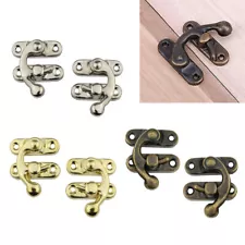 Antique Metal Lock Mini Decorative Hasps Hook Padlock with Screws for Gift Boxes