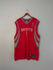 ð¥Vintage HOUSTON ROCKETS # 1 REEBOK JERSEY MENS- Size XL Cracking on Number ð¥