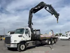 New Listing2014 Freightliner 114SD T/A Hiab Knuckle Boom Crane Flatbed Truck DD13 bidadoo