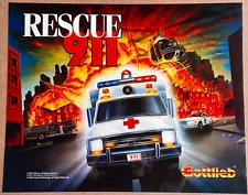 1994 GOTTLIEB Pinball Translite - Rescue 911 - NOS