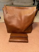 Fossil Parker Convertible Backpack Brown Pebble Leather Tote Purse With Wallet